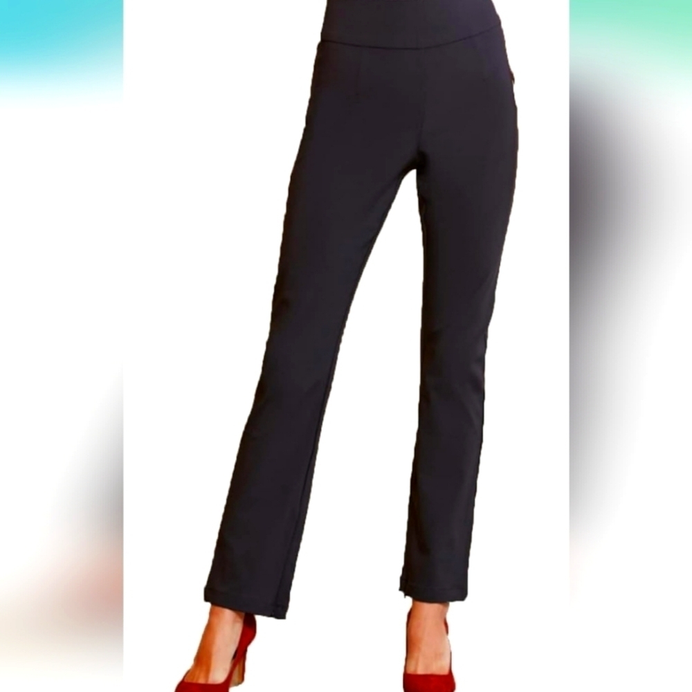 Good american exec side zip ankle zippered pants trousers black